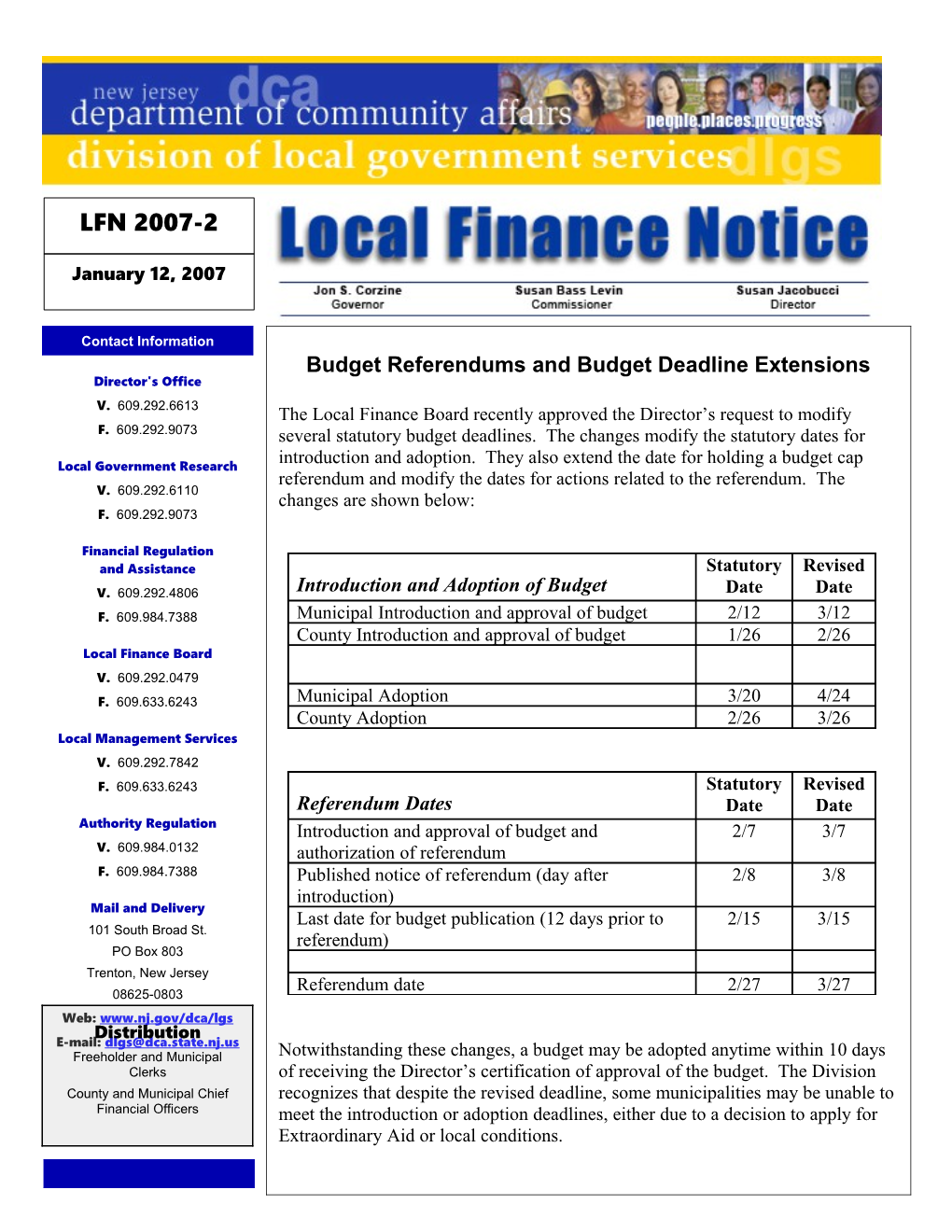 Local Finance Notice 2007-2January 12, 2007Page 1