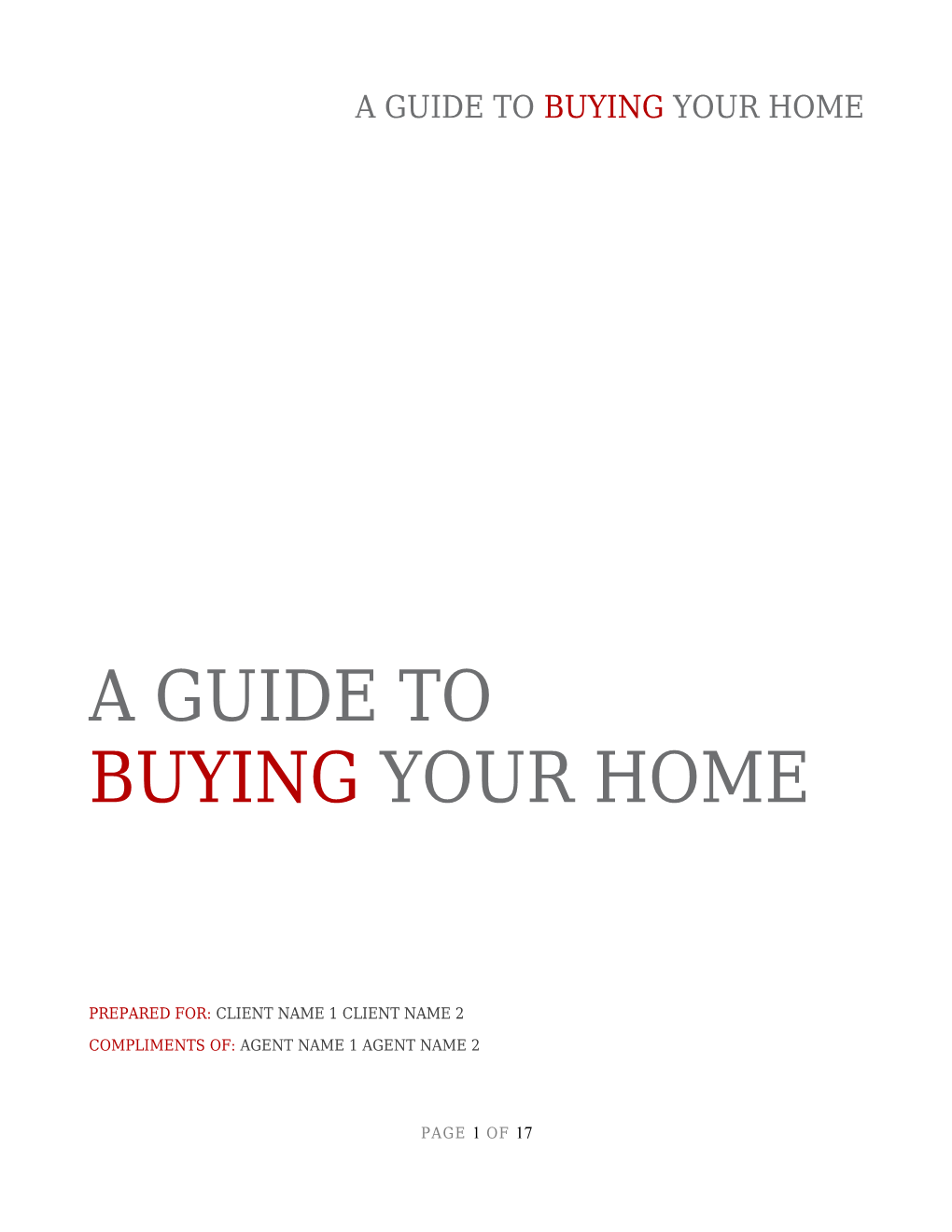 A Guide to Buying Your Home