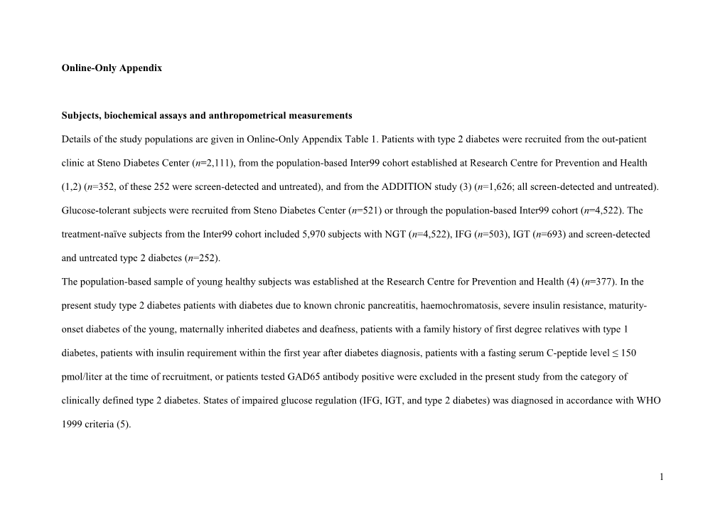 Diabetes; Brief Genetics Report