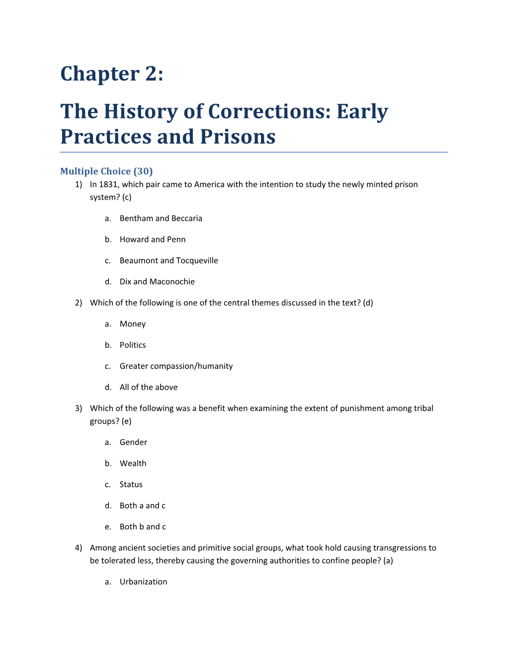 The History of Corrections: Early Practices and Prisons