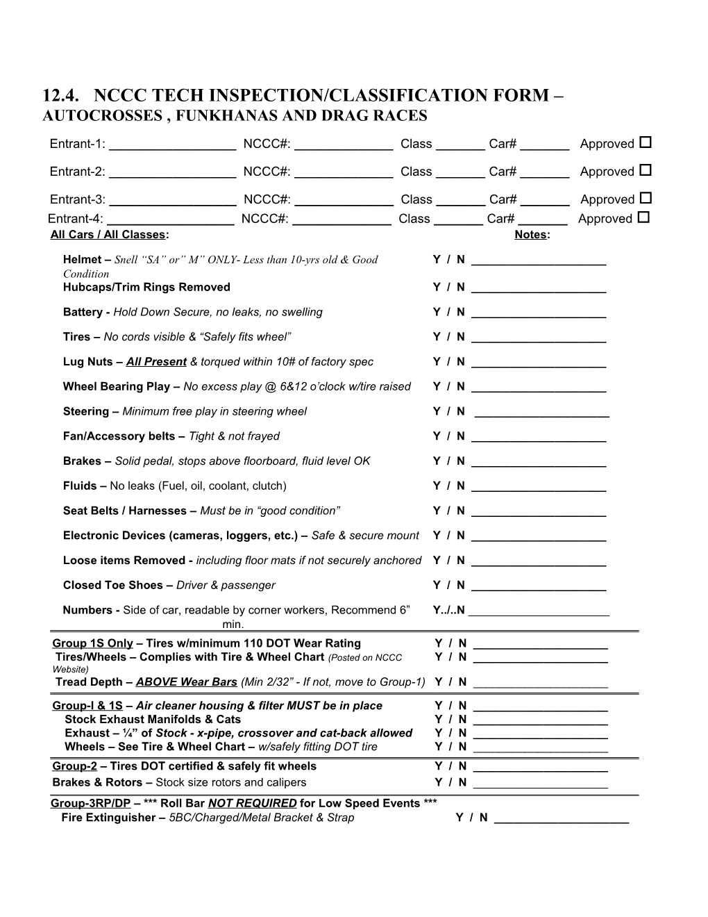 NCCC 2013 Rulebook Form 12.4