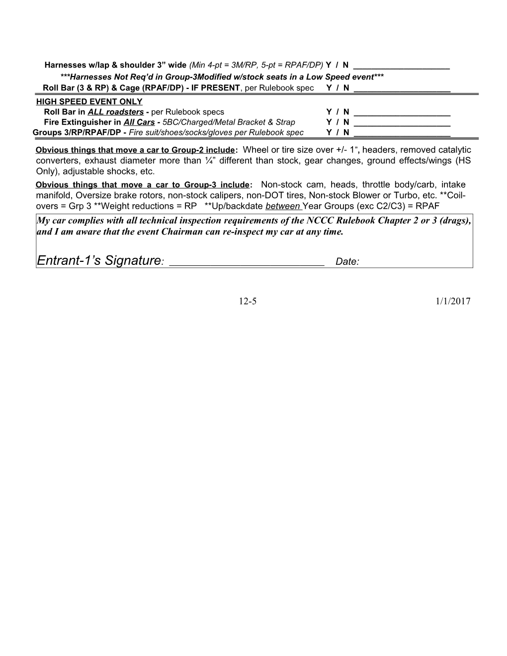 NCCC 2013 Rulebook Form 12.4