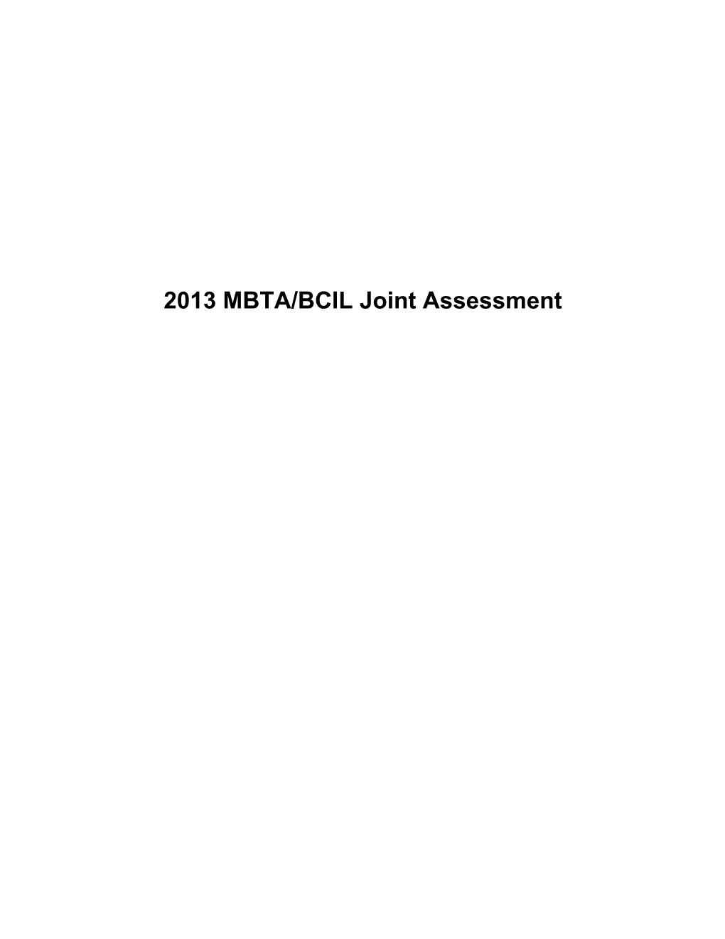 2013 MBTA/Bciljoint Assessment