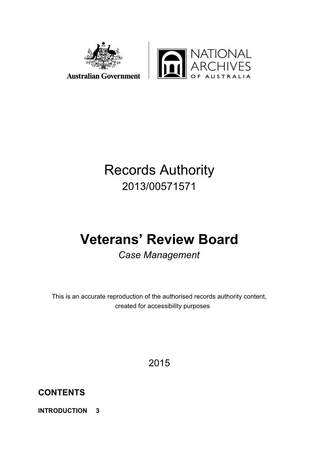Veterans Review Board - Record Authority - 2013/00571571