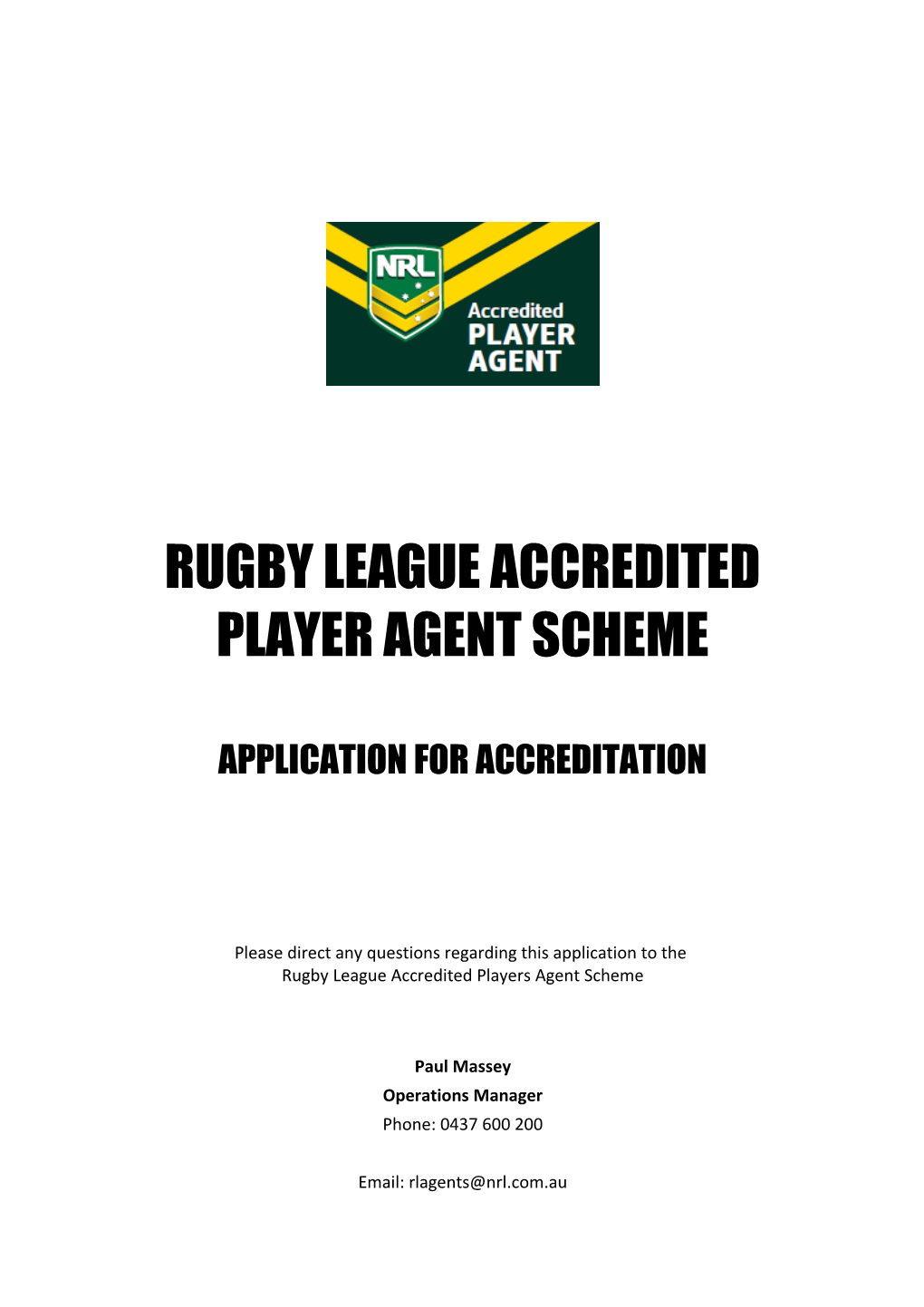 Rugby League Accredited Player Agentscheme