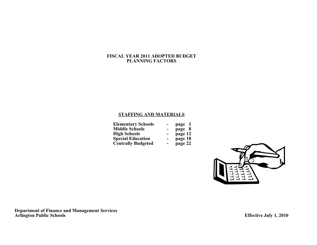 Fiscal Year 2011 Adopted Budget