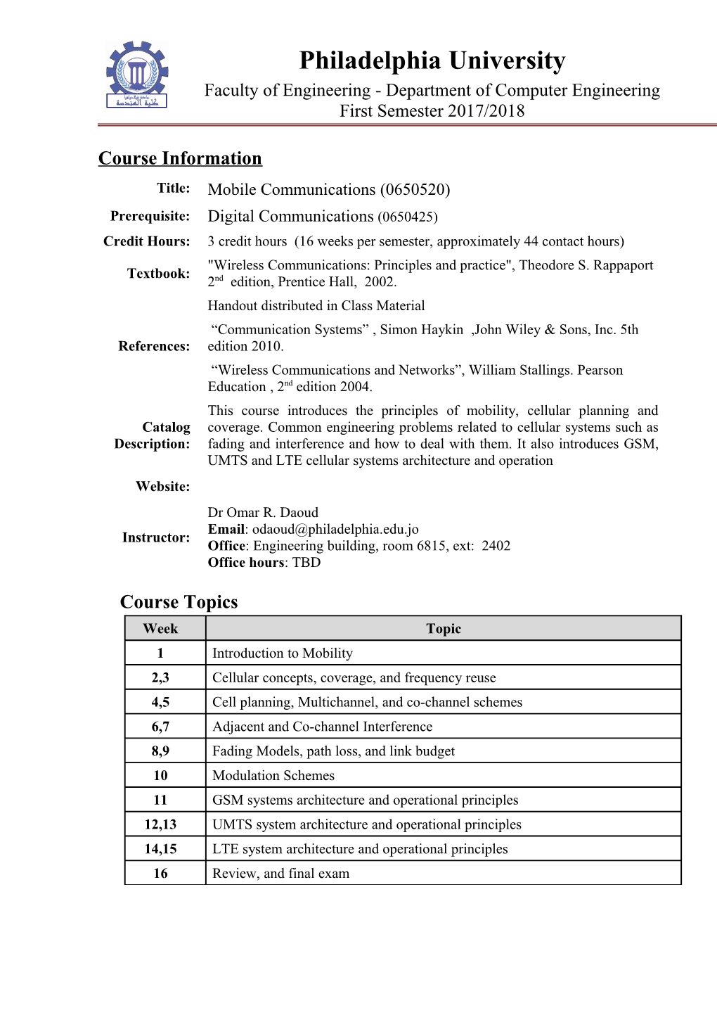 Faculty of Engineering - Department of Computer Engineering