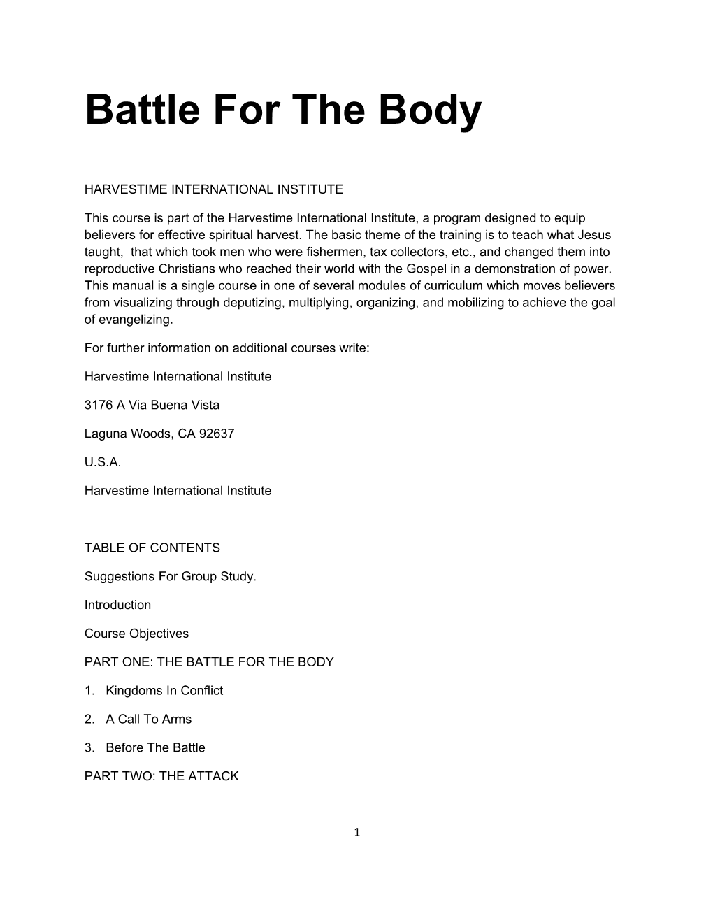 Battle for the Body