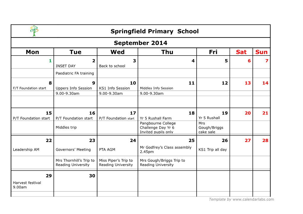 Please Note That No Holidays Will Be Authorised During SATS Or Phonics Screening Weeks