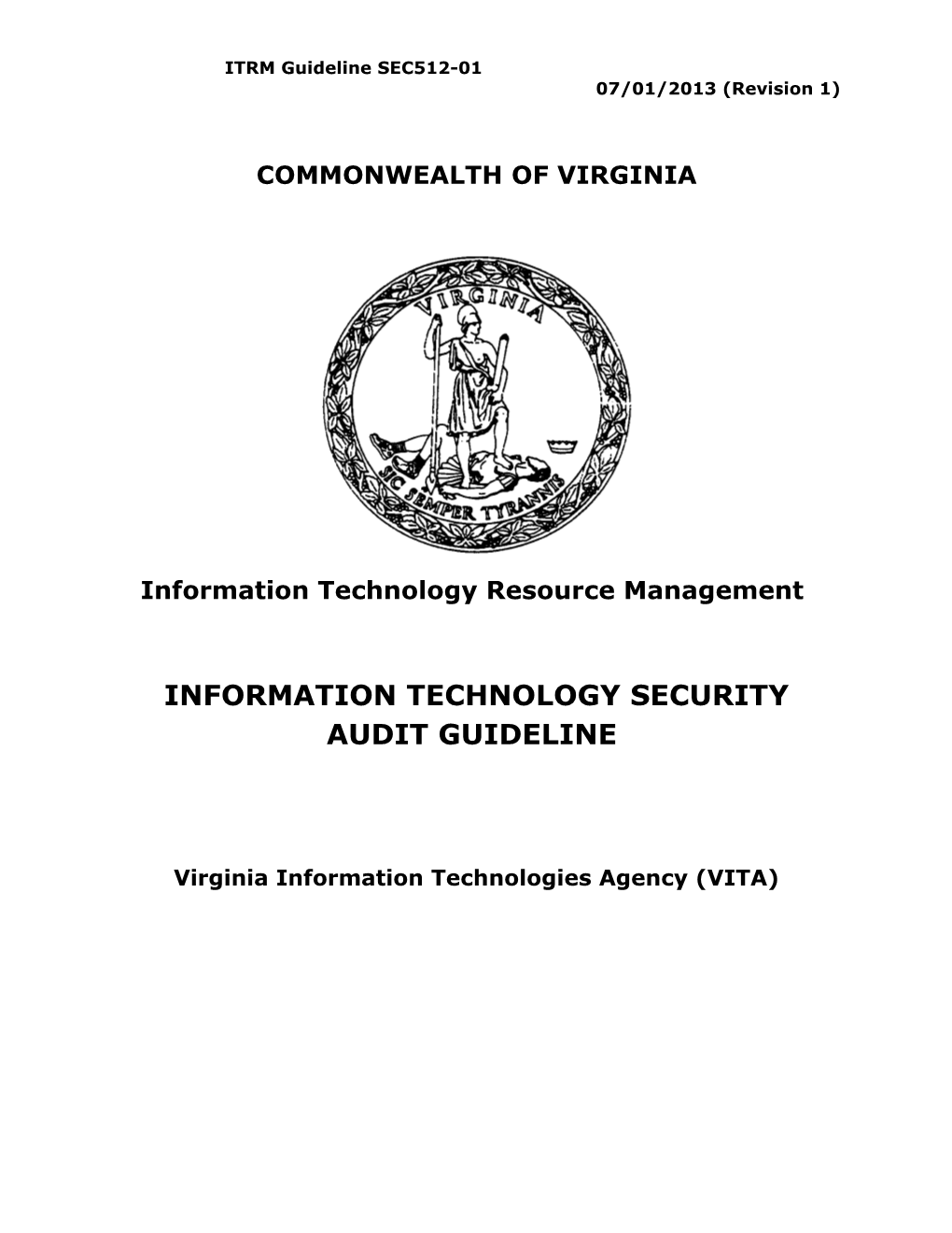 IT Security Audit Guideline - SEC512-01 (7-1-2013)