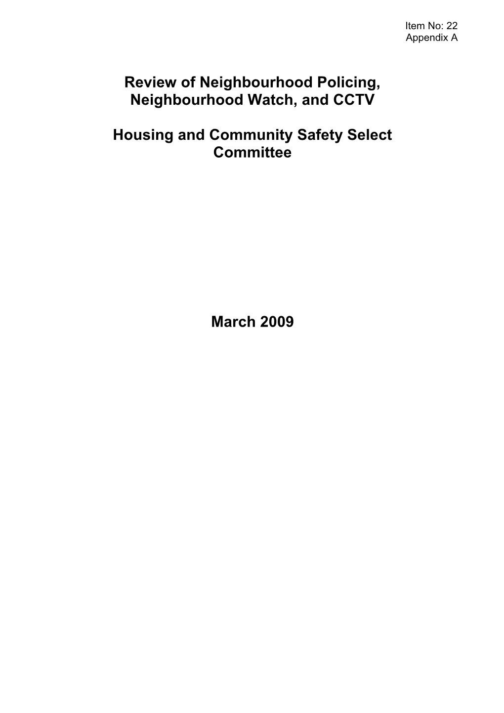 Housing and Community Safety Selectcommittee
