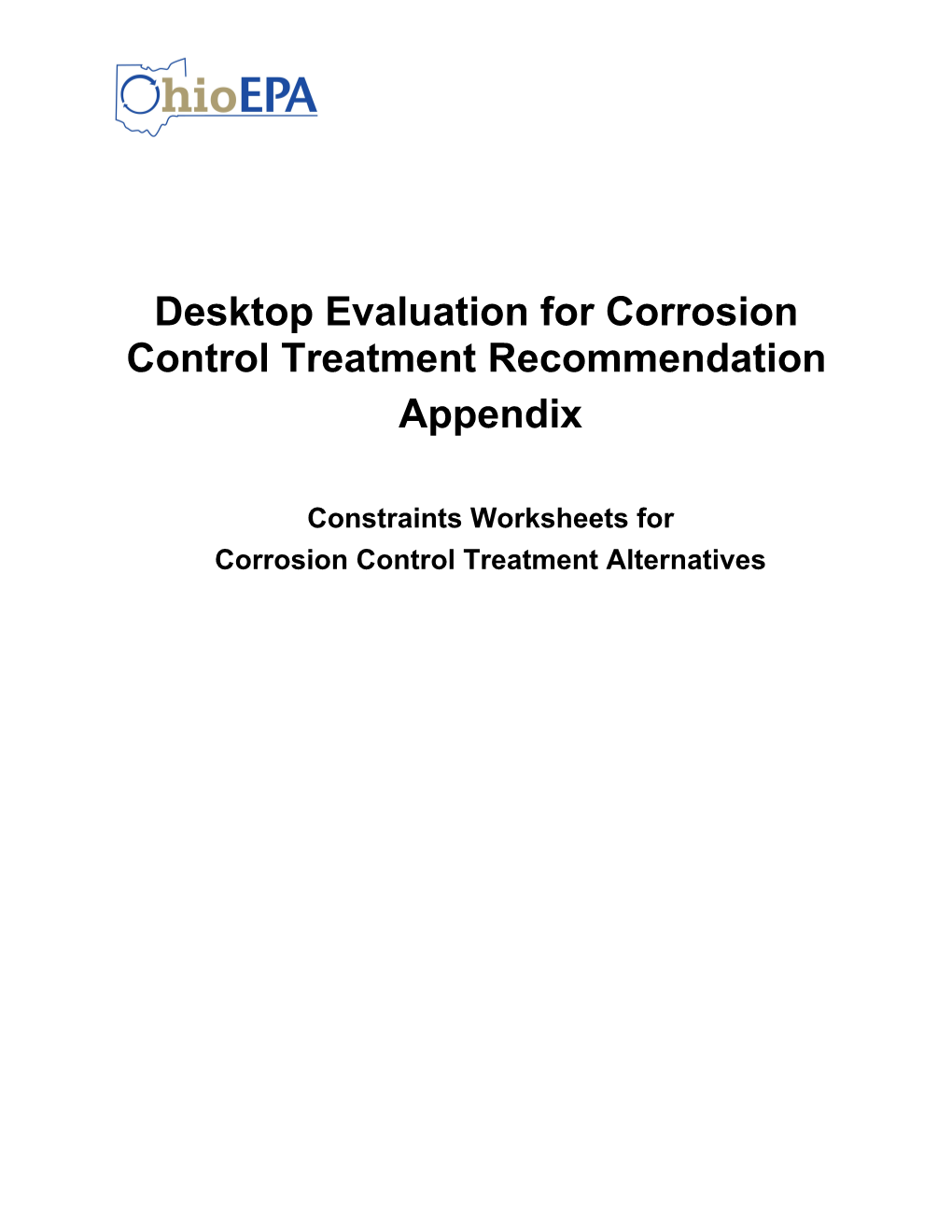 Desktop Evaluation for Corrosion Control Treatment Recommendation
