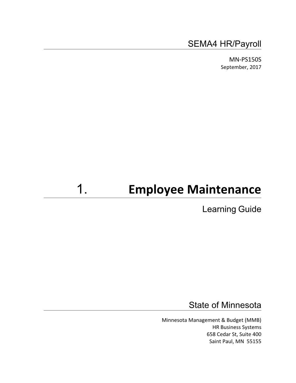 Employee Maintenance Section A