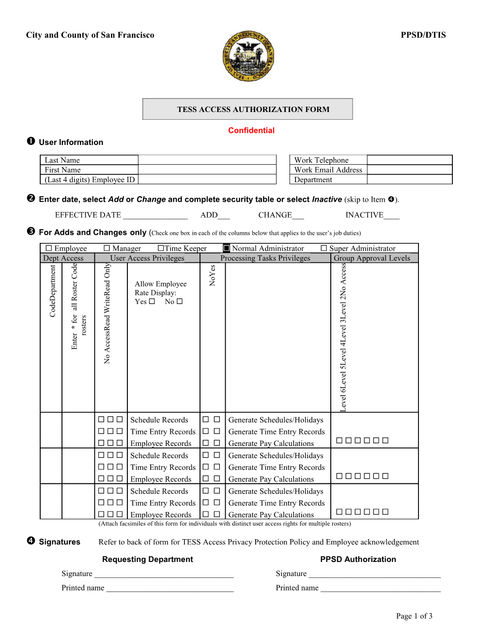 TESS Access-Authorization Form