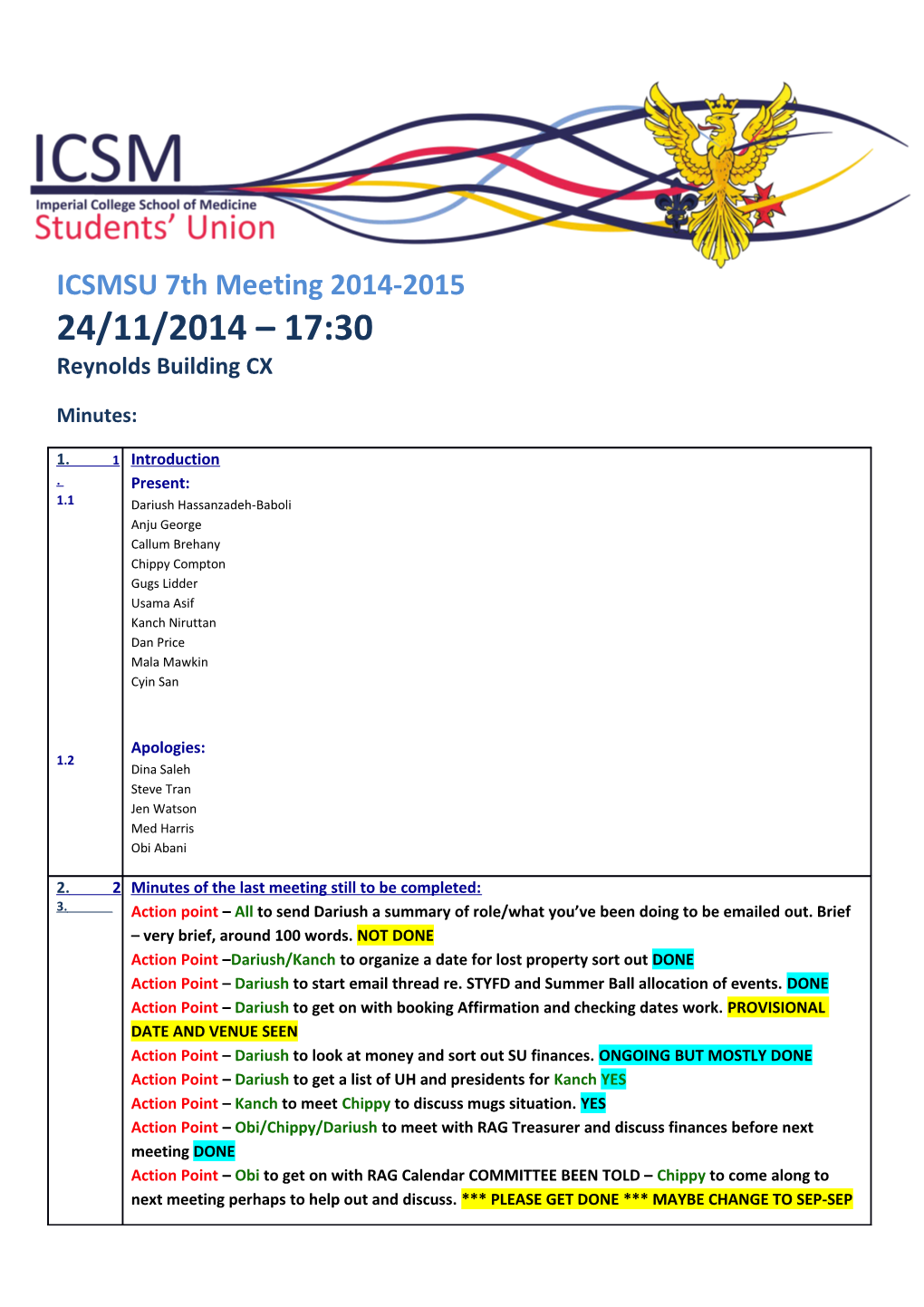 ICSMSU 7Th Meeting 2014-2015