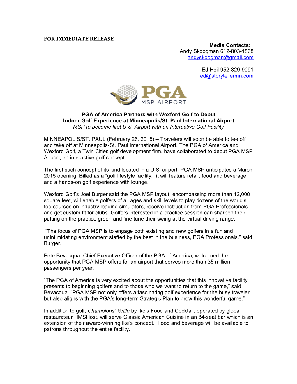 PGA of America Partners with Wexford Golf Todebut