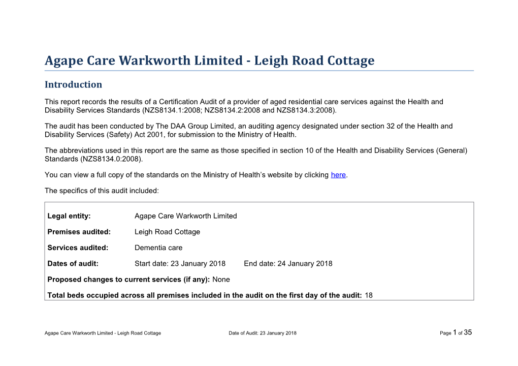Agape Care Warkworth Limited - Leigh Road Cottage