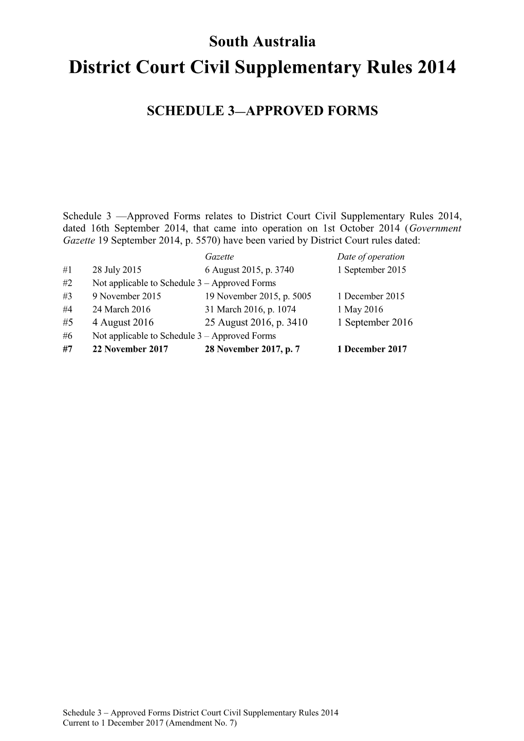 District Court Civil Supplementary Rules 2014 - Schedule 3 - Approved Forms