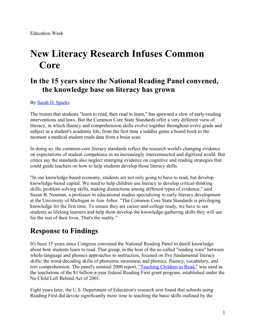 New Literacy Research Infuses Common Core