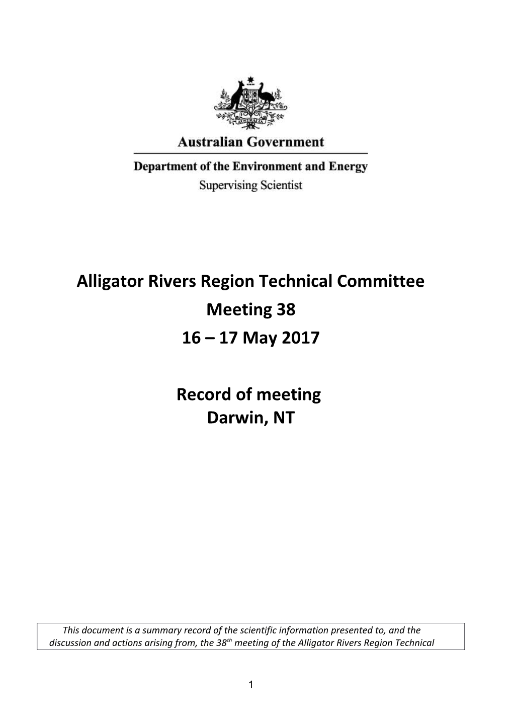 Alligator Rivers Region Technical Committee