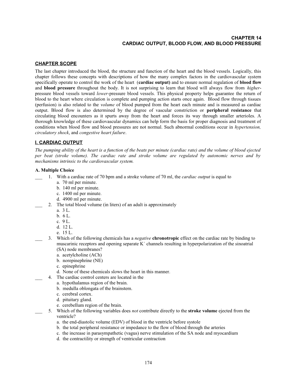 Cardiac Output, Blood Flow, and Blood Pressure