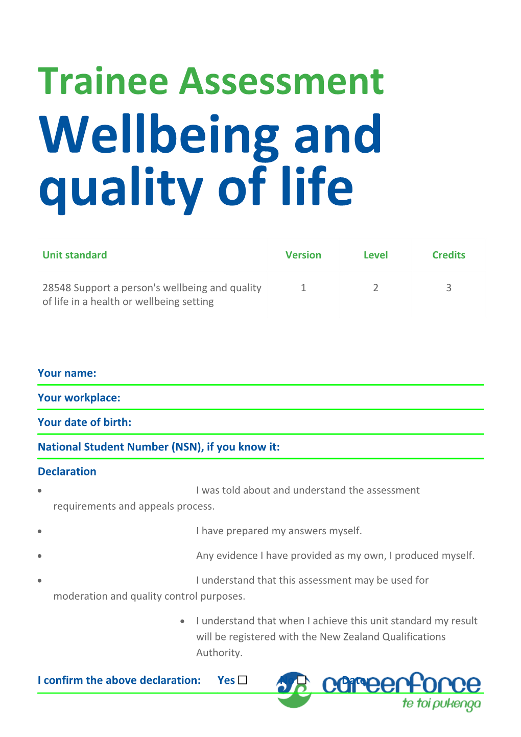 Wellbeing and Quality of Life