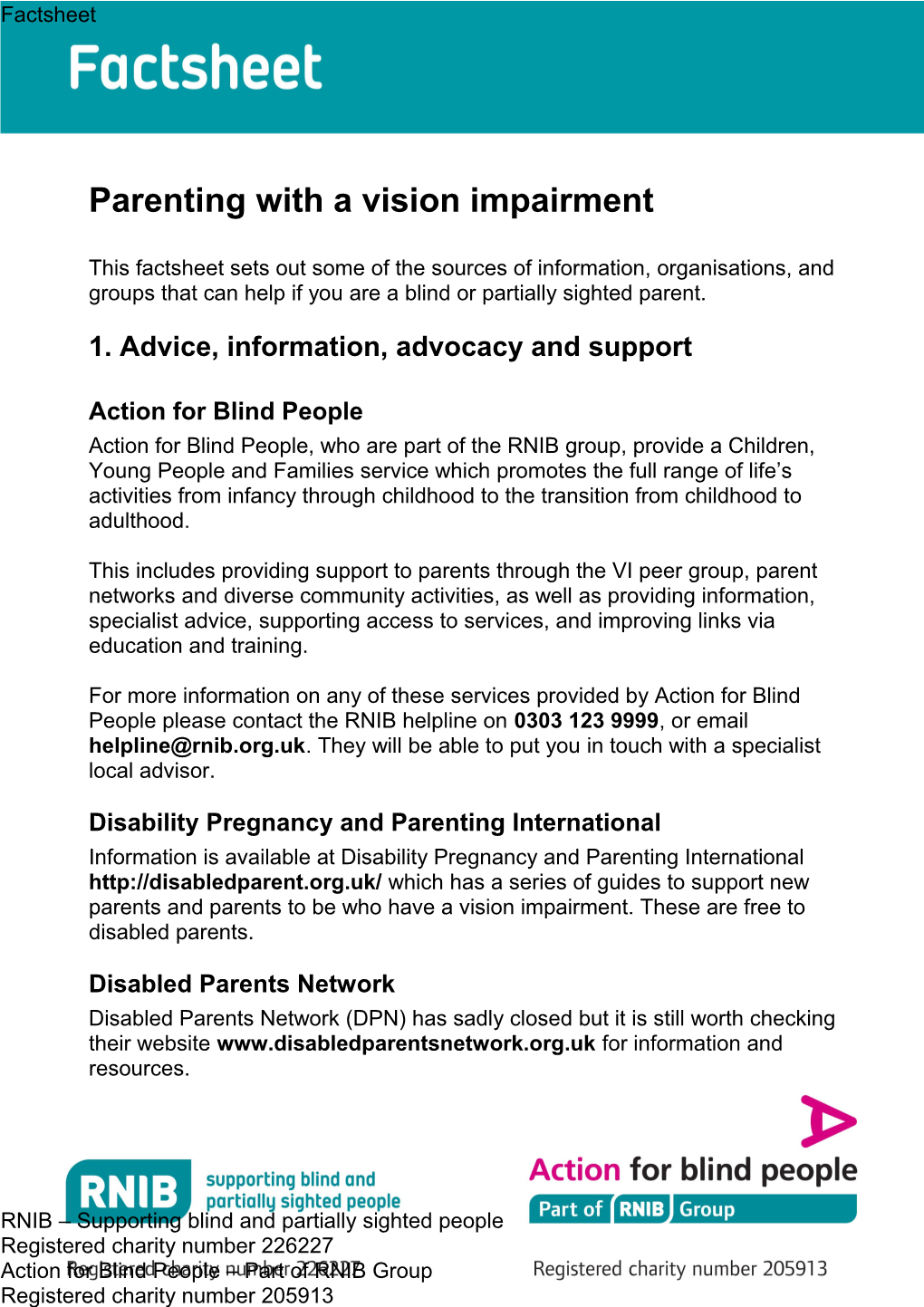 Parenting with a Vision Impairment