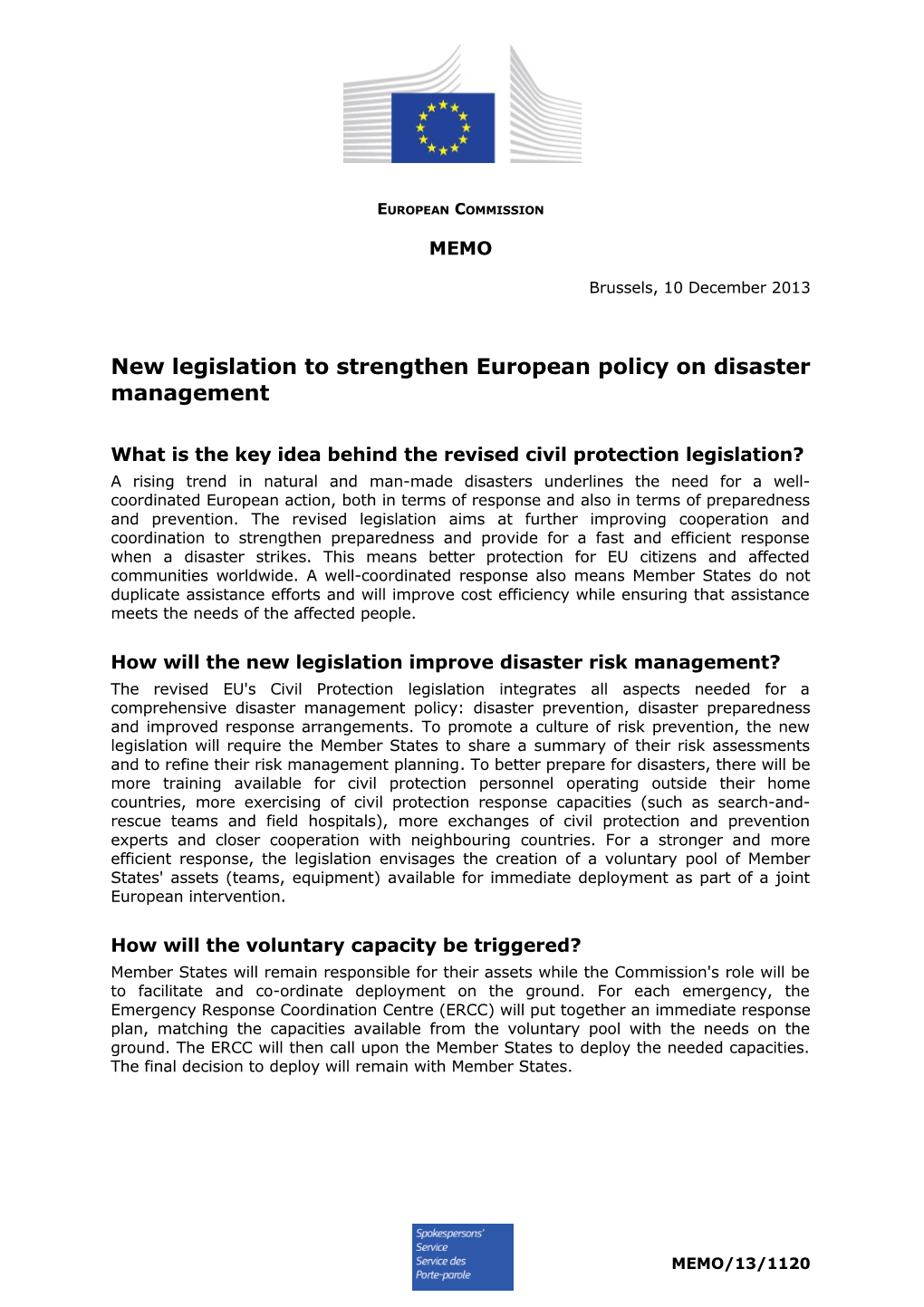New Legislation to Strengthen European Policy on Disaster Management