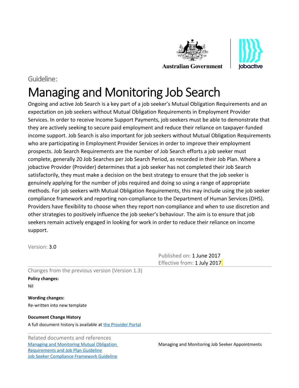 Guideline: Managing and Monitoring Job Search