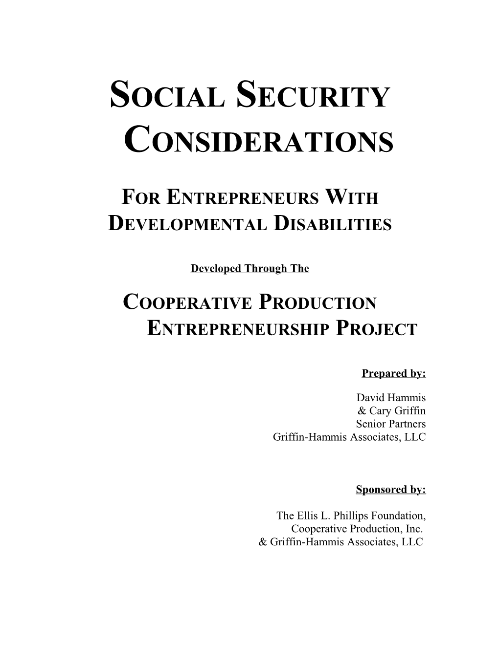 Social Security Considerations
