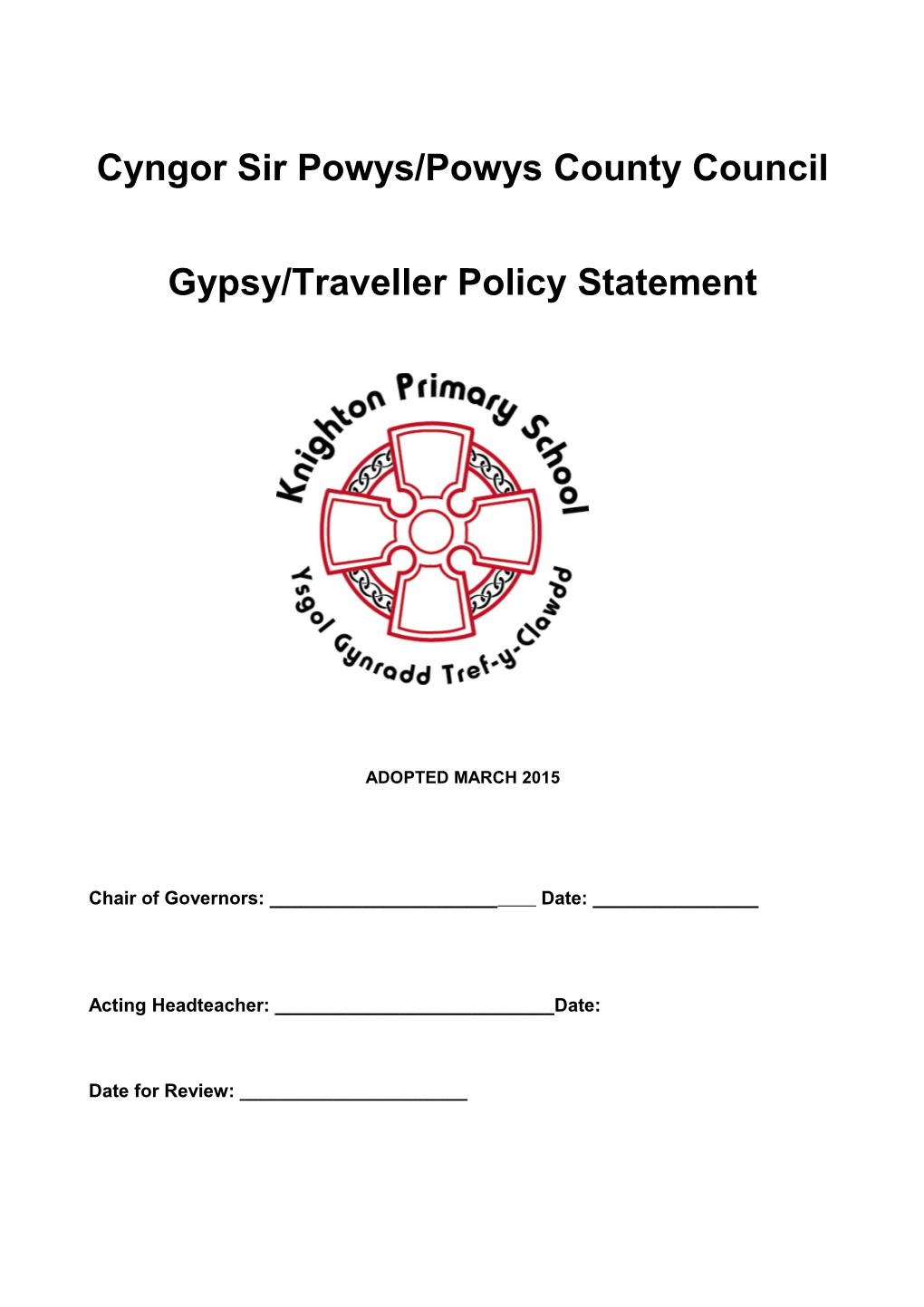 Gypsy/Traveller Policy Statement