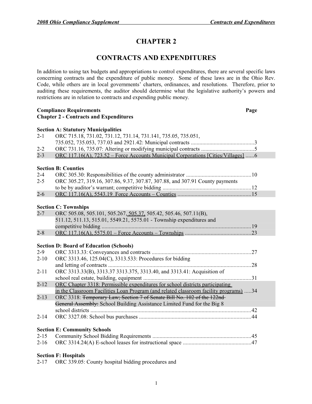 2008Ohio Compliance Supplementcontracts and Expenditures