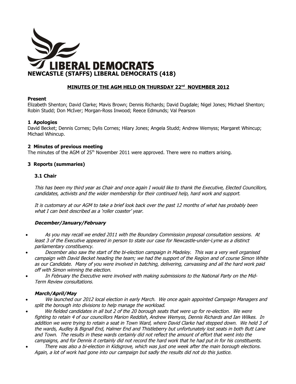 Newcastle Under Lyme Liberal Democrats