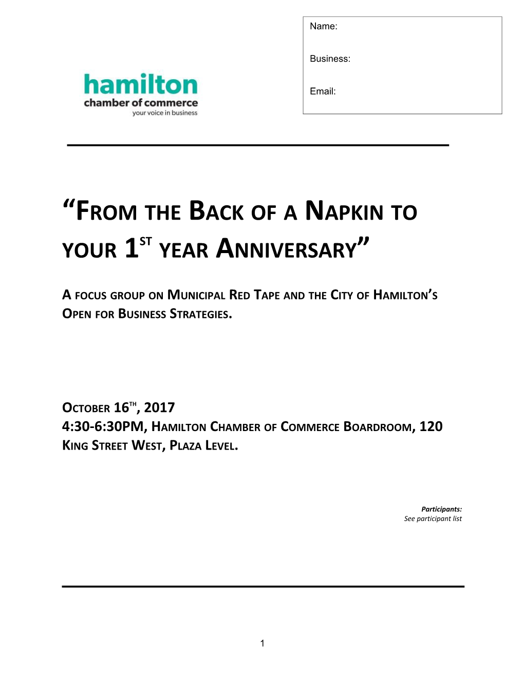 From the Back of a Napkin to Your 1St Year Anniversary