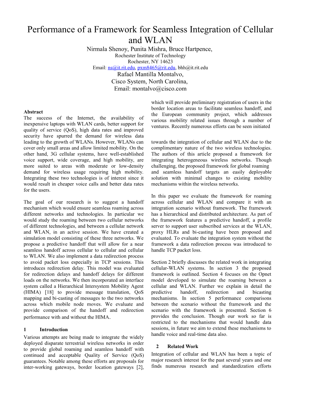 A Framework for Integrated Cellular Wlan Roaming