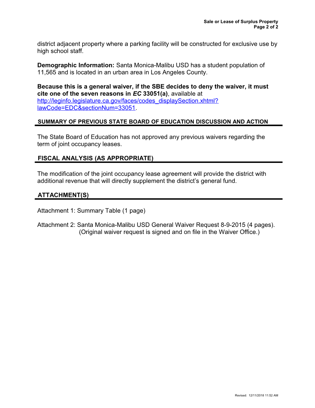 January 2016 Waiver Item W-03 - Meeting Agendas (CA State Board of Education)
