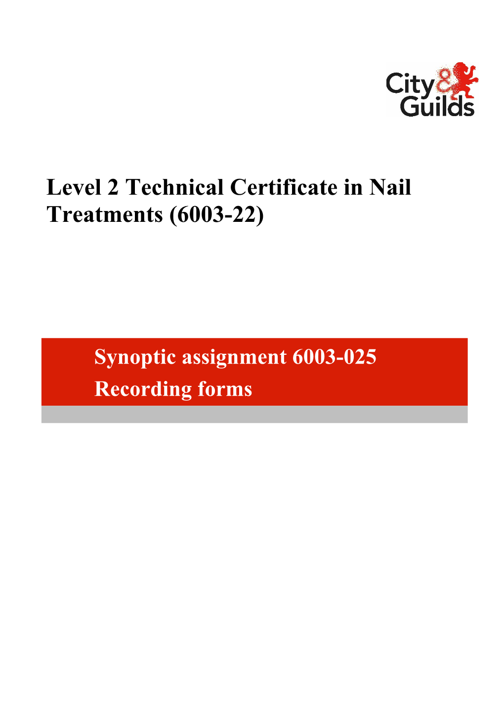 Level 2 Technical Certificate in Nail Treatments (6003-22)
