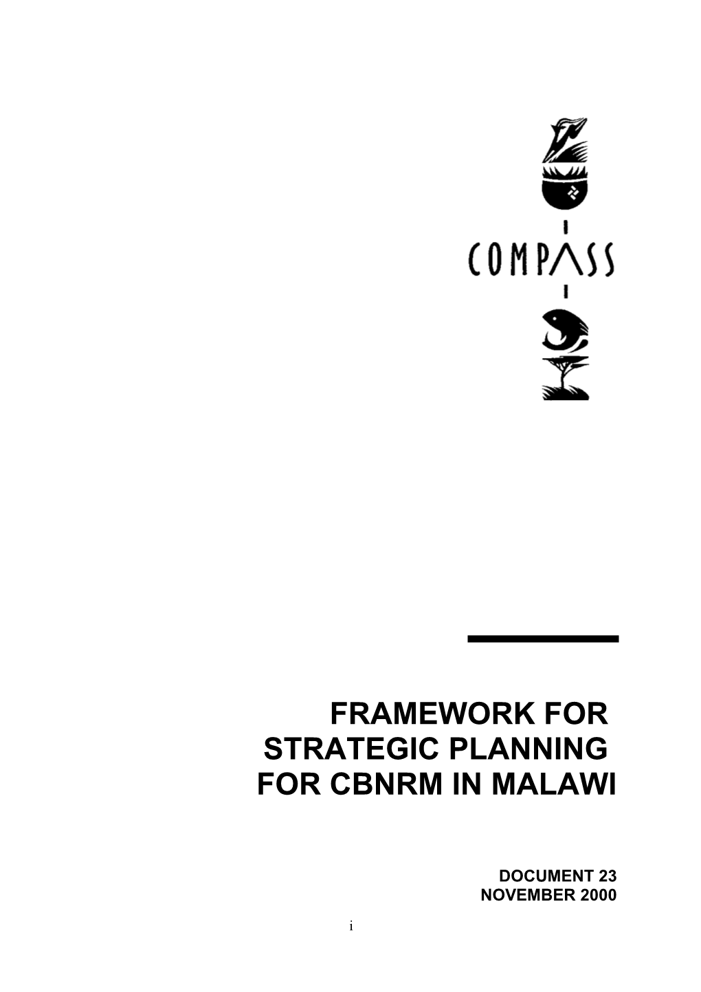 DEVELOPING a CBNRM STRATEGY for MALAWI: Background Paper