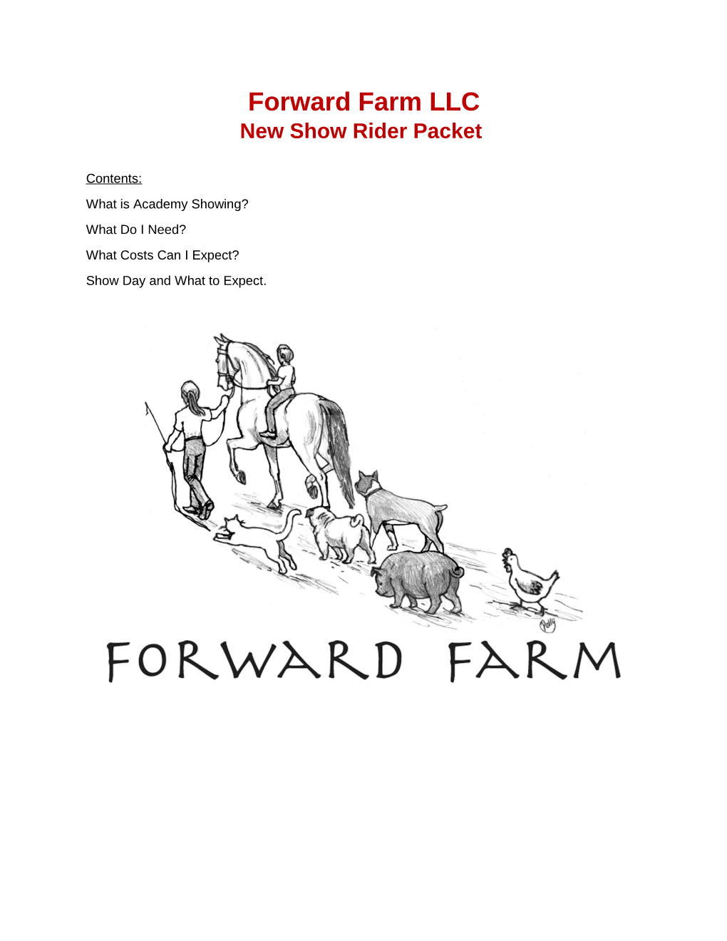 New Show Rider Packet