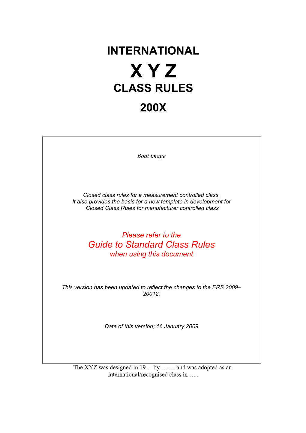 Class Name Class Rules 200X 1