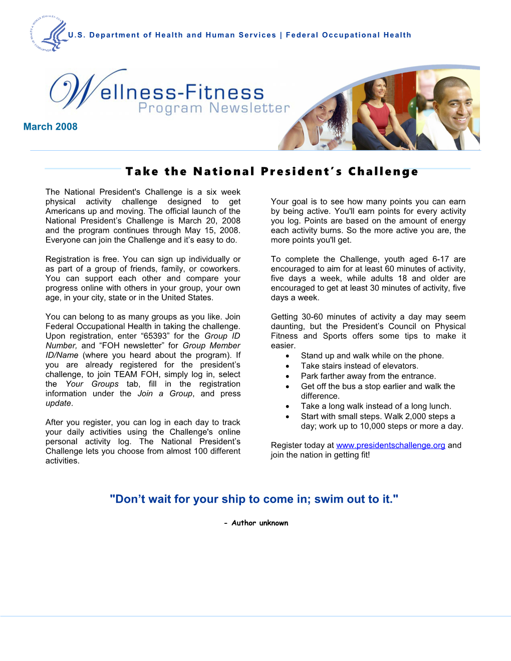 Take the National President S Challenge
