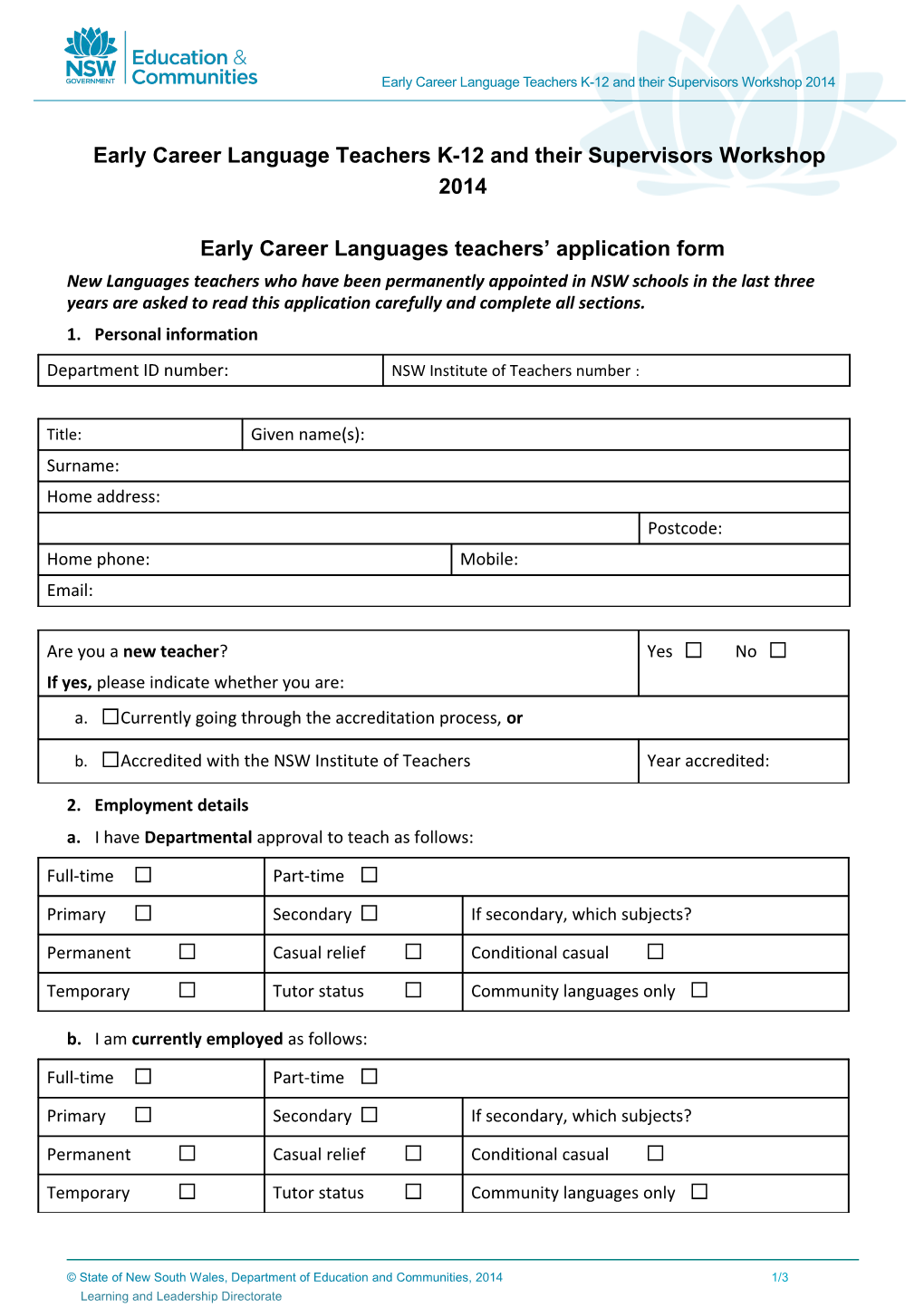 Early Career Language Teachers K-12 and Their Supervisors Workshop