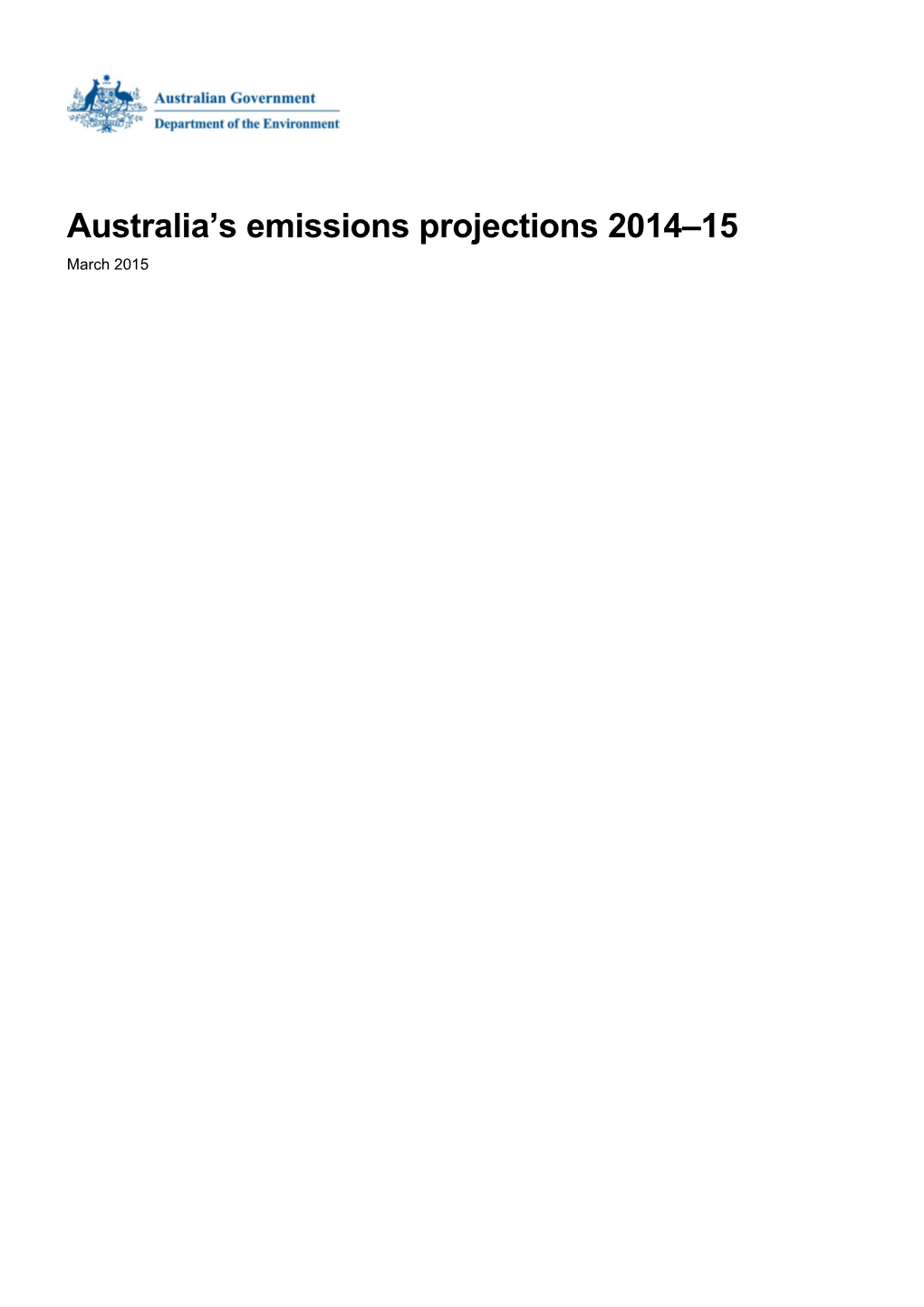 2014 Projections - Australia's Emissions Projections - Web Accessible Version