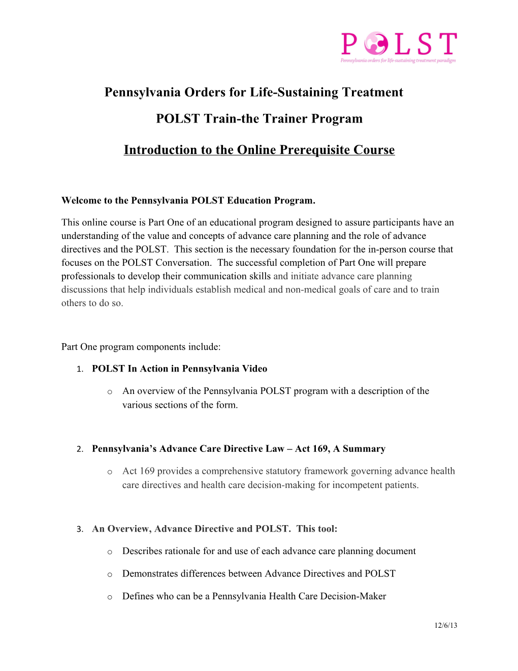 Pennsylvania Orders for Life-Sustaining Treatment