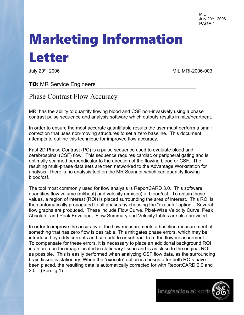 Marketing Information Letter
