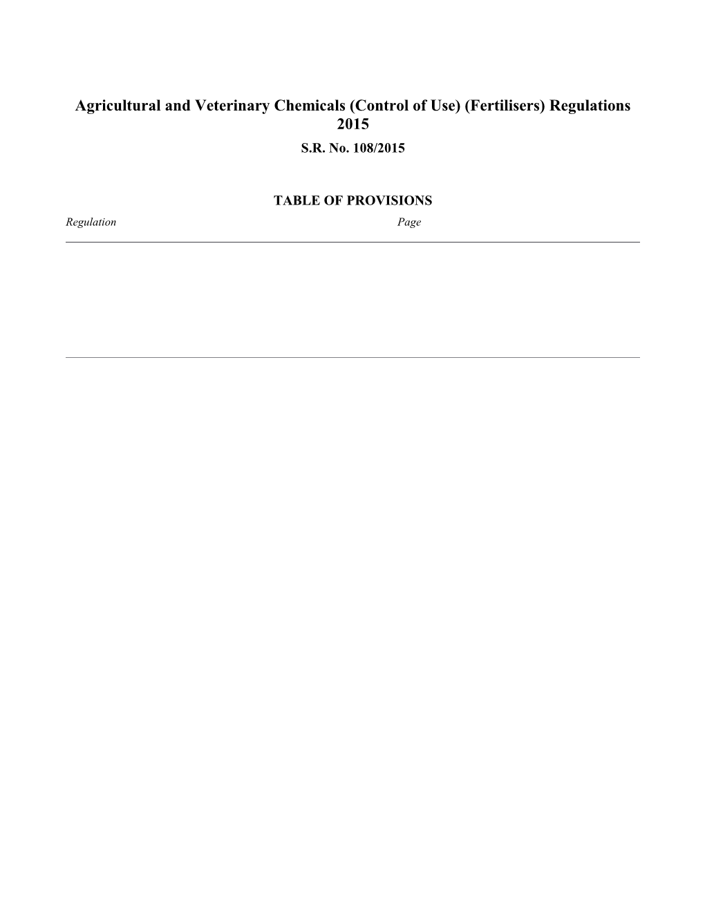 Agricultural and Veterinary Chemicals (Control of Use) (Fertilisers) Regulations 2015