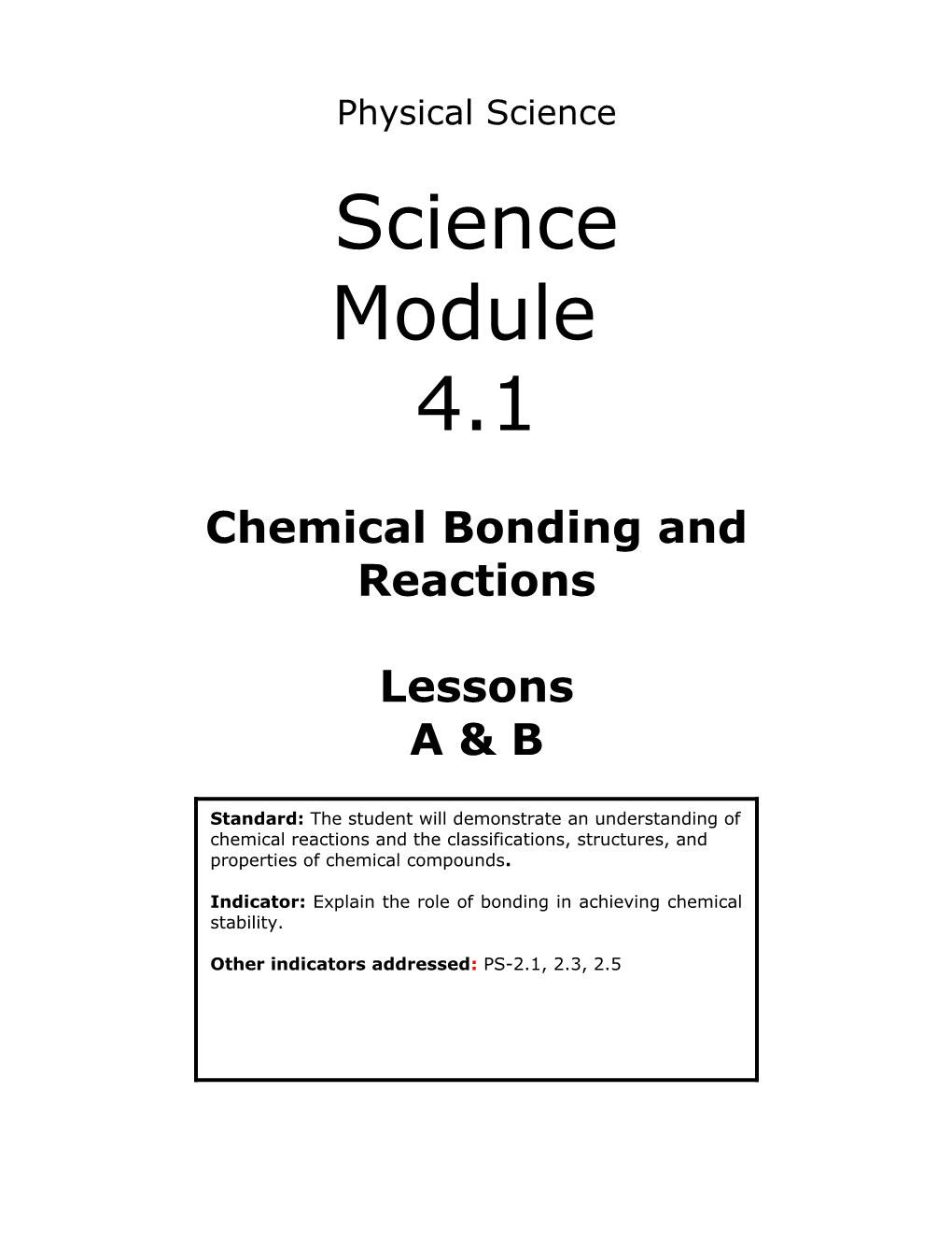 Chemical Bonding and Reactions