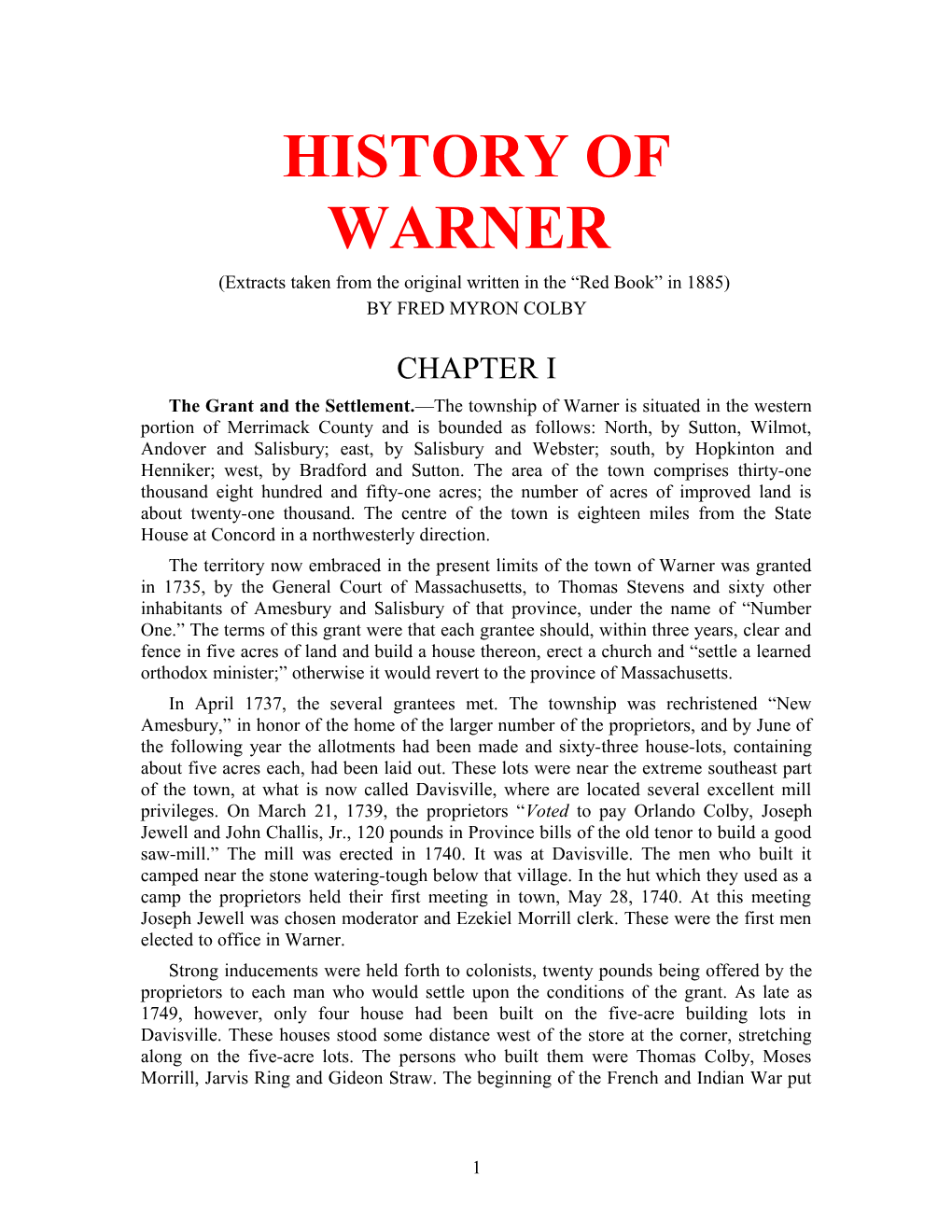 History of Warner