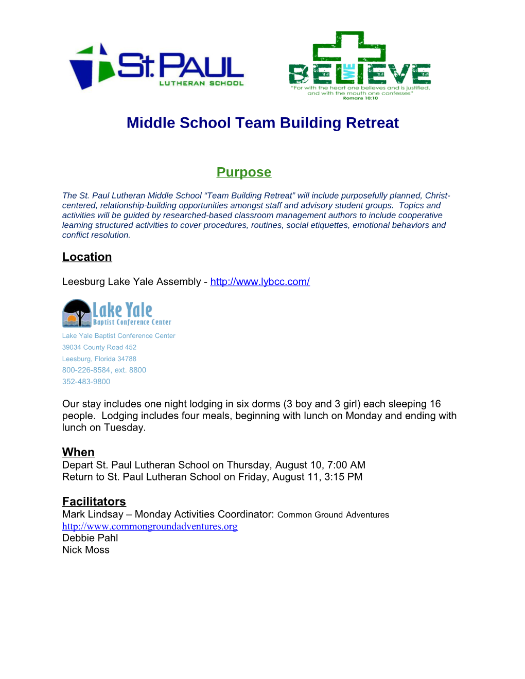 Middleschoolteambuilding Retreat