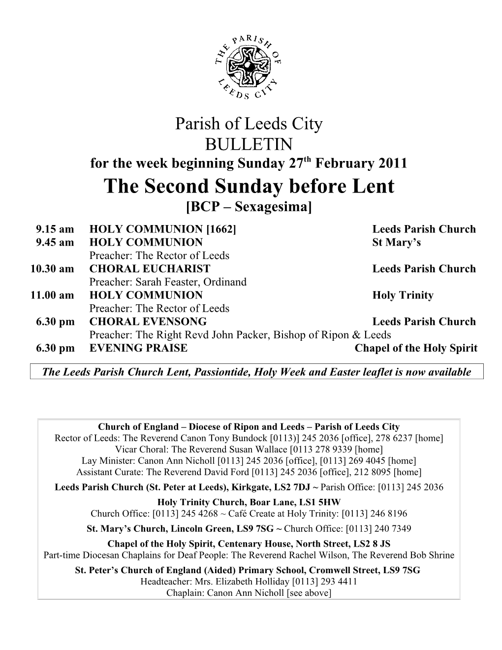 Parish of Leeds City